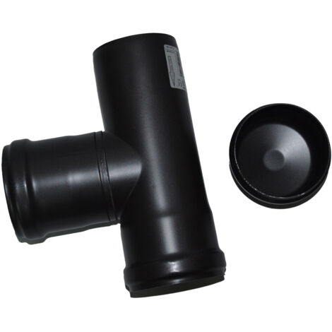 Raccordo in acciaio nero t 90° diametro 80 - europrofil