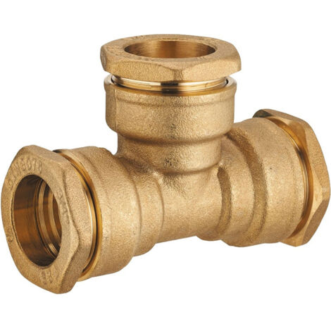 Raccordo in ottone a tee a compressione d25 ply
