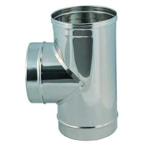 Raccordo inox a "t" 90° (femmina/maschio/maschio) : Diametro - 80