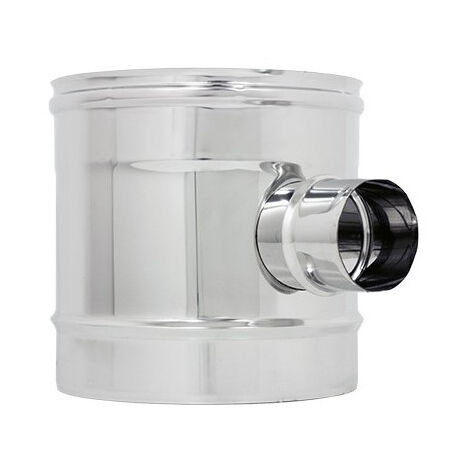 Raccordo inox a t braga doppia parete di 150 - de 200 mm codino mono parete m 80mm