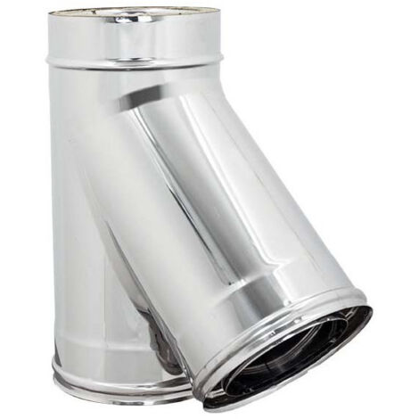 Raccordo inox a y braga a 135° doppia parete di 150 - de 200 mm
