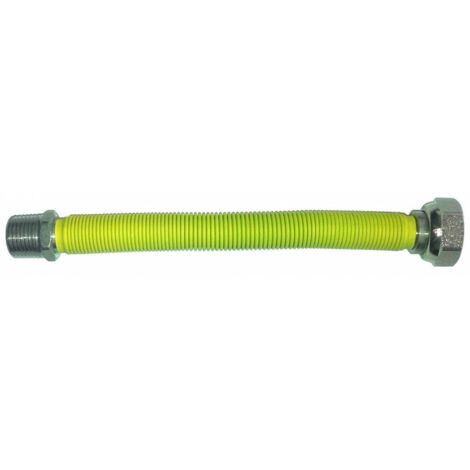 RACCORDO INOX ESTENS GAS 3/4 MAS/FEM 200-400 GIALLO