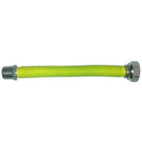 RACCORDO INOX ESTENSIBILE GAS 1/2 MF 200-400 GIALLO- 1,0 pz