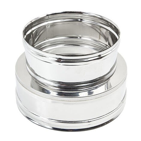 Raccordo inox mono parete f 200mm a doppia parete mf di 200 - de 250 mm