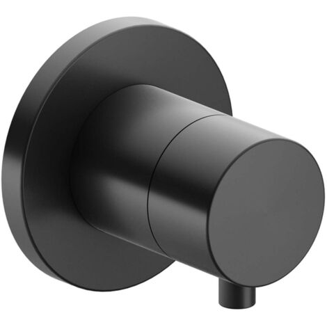 Raccordo Keuco IXMO 59548, valvola a 3 vie da incasso, rosone rotondo, maniglia Comfort, senza funzione di intercettazione, 59548, colorazione: Nero opaco - 59548371001
