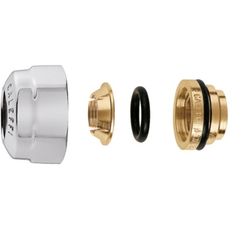 Raccordo meccanico cromato lucido per tubo in rame a tenuta O-Ring 23p.1,5 Ø16 Caleffi 437116 23 p.1,5 - Ø 16