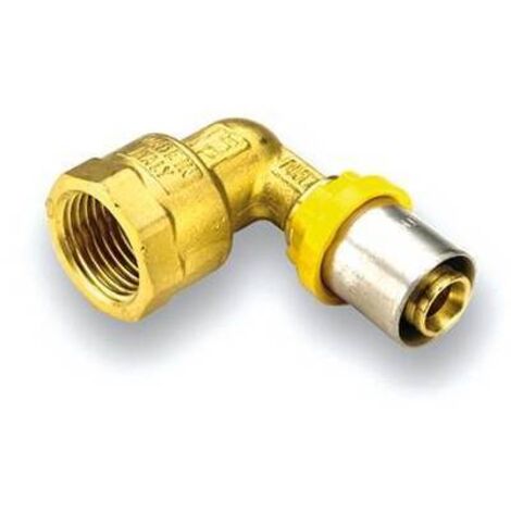RACCORDO PER GAS CURVO FEMMINA 16 x 1/2 TIEMM