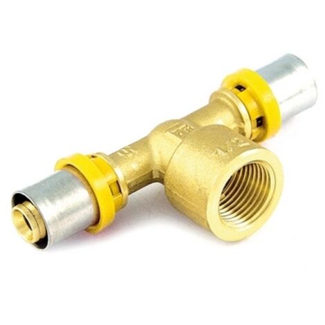 RACCORDO PER MULTISTRATO GAS  A    T    FEMMINA- 20 x 3/4 x 20- TIEMM- pezzi 1