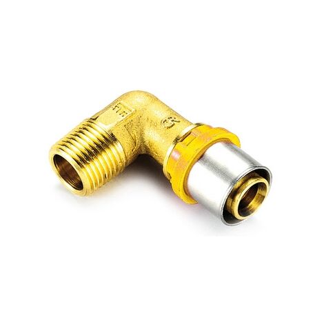 Raccordo per multistrato gas curvo maschio 20 x 3/4"