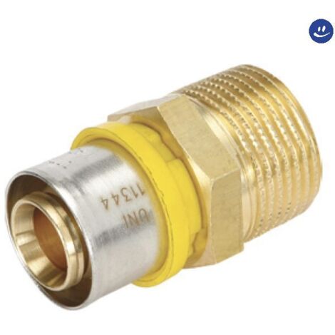 Raccordo per multistrato gas diritto maschio 20 x 1/2"