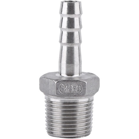 Raccordo per tubo filettato maschio in acciaio inossidabile 304, connettore terminale a spina (3/8" x 8 mm)