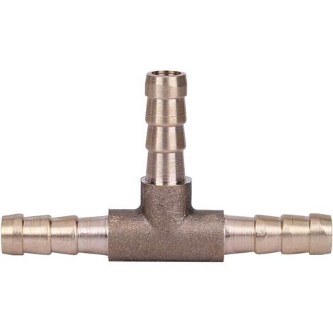 Raccordo per tubo flessibile a 3 vie da 10 pezzi, raccordo a T in ottone a 3 vie per tubo flessibile del carburante per tubo dell'aria, dell'olio e del gas (6 mm)