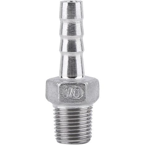 Raccordo per tubo flessibile filettato maschio BSP, connettore per tubo flessibile con estremità a barbiglio (1/8" x 6 mm)