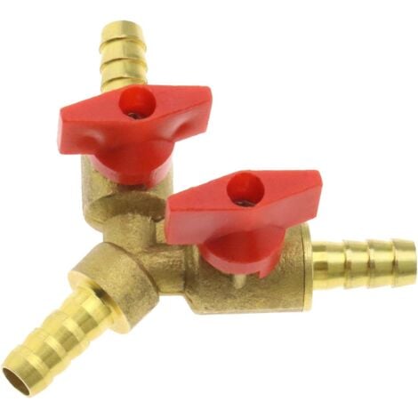 FORTUNEVILLE Raccordo per tubo in ottone da 8 mm Adattatore connettore per giunto per tubo a 3 vie tipo Y compatibile per aria acqua gas
