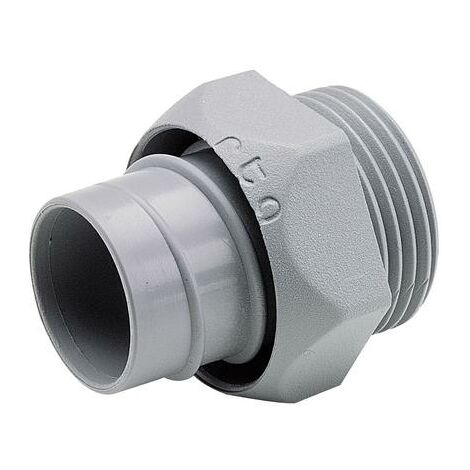 Raccordo Plastico per guidacavi in PVC MF Nylon, Filettatura PG Colore grigio, Diametro guidacavo interno 15mm Filettatura PG13,5