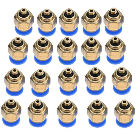 Raccordo pneumatico rapido per tubo dell'aria da 4 mm, filettatura maschio, connettore a innesto dritto (PC4-M5, 20 pezzi)