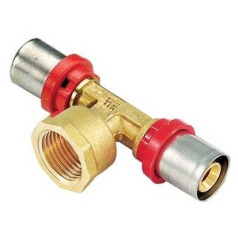 RACCORDO PRESS A T FEMMINA COMPACT 16 x 2,0 - 1/2 - 16 x 2,0 TIEMM