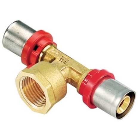 RACCORDO PRESS A T FEMMINA COMPACT  PER MULTISTRATO- 20 x 2,0 - 1/2 - 20 x 2,0- TIEMM- pezzi 1