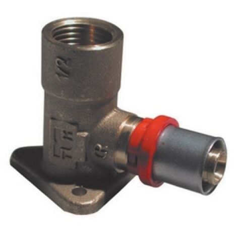 RACCORDO PRESS CURVO FEMMINA CON FLANGIA 1/2 x 20
