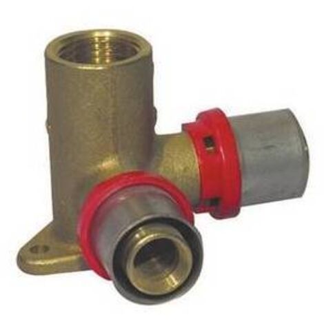 RACCORDO PRESS CURVO FEMMINA CON FLANGIA DOPPIA COLLO BASSO 1/2 x 14 TIEMM