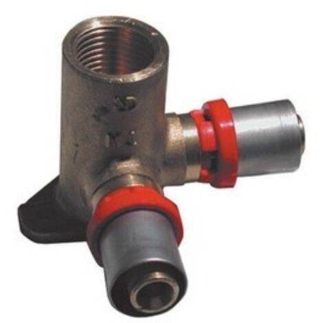RACCORDO PRESS CURVO FEMMINA CON FLANGIA DOPPIA PER MULTISTRATO 1/2 x 16
