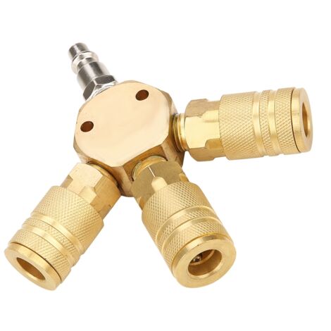 Raccordo rapido a T a tre vie per aria, gas e pneumatica, per tubo o flessibile.