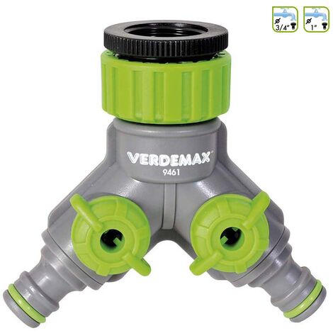 Raccordo rubinetto a 2 vie regolabili 3/4-1 F Verdemax