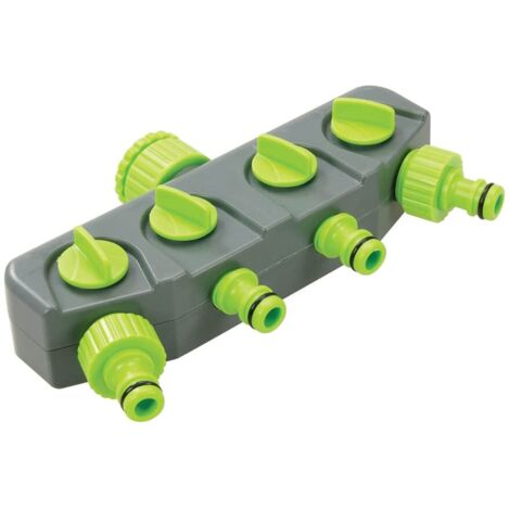 Raccordo rubinetto a 4 vie maschio 3/4" e 1/2" Silverline