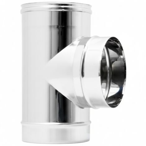 Raccordo t 90° mono parete acciaio inox sp. 0,5 mm collegamento canna fumaria misura Ø 150 mm - confezione 1