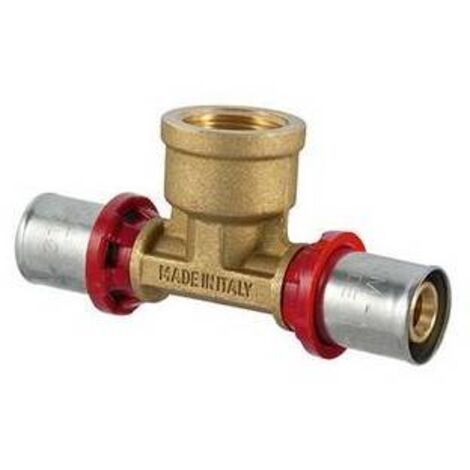Raccordo tee femmina a pressare per multistrato 3/4" x 26
