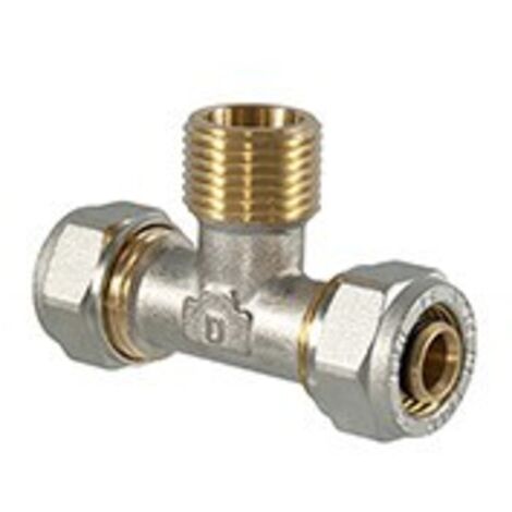 RACCORDO TEE MASCHIO A COMPRESSIONE PER MULTISTRATO 26 x 1" x 26