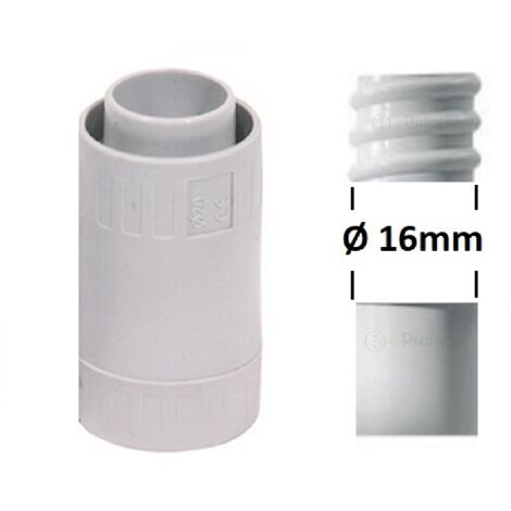 Raccordo tubo rigido guaina pari diametro tenuta stagna Ø 16 20 25 32 mm IP65 in PVC grigio collegamento impermeabile 16 mm