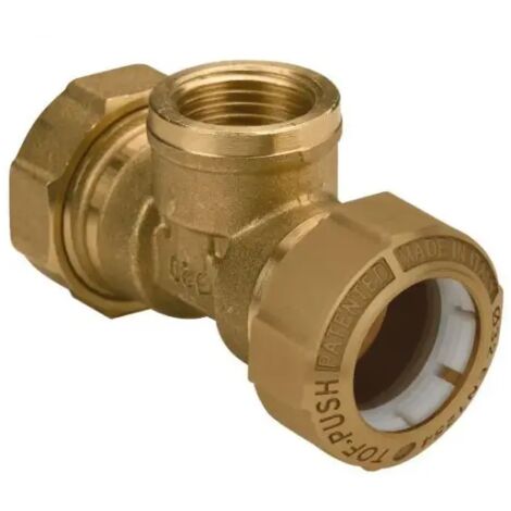 Raccordoa a t femmina in ottone per tubo in polietilene serie tof-push ø32x1"xø32 EFFEBI