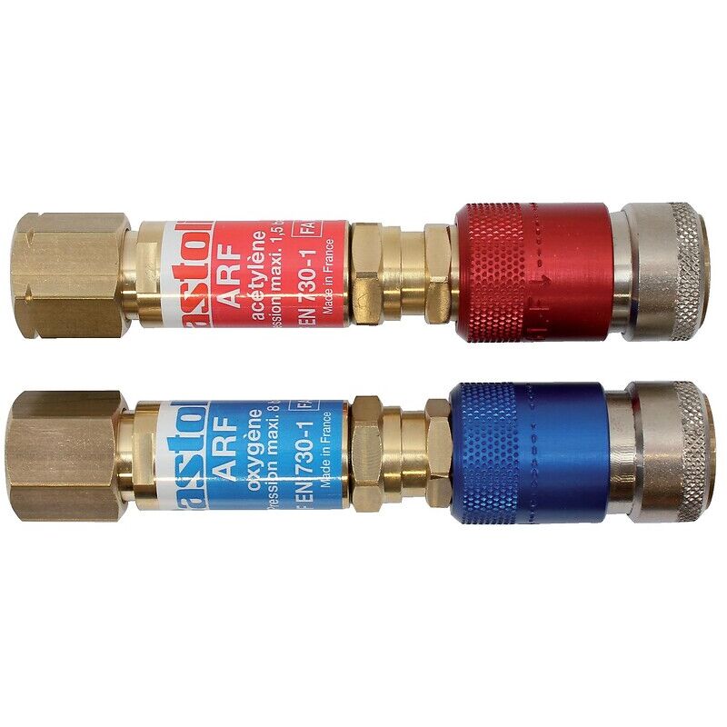Raccords à clapet antiretour pour protection des bouteilles acéthylène/oxygène jeu de 2 Castolin