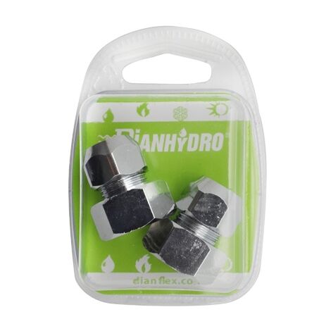 2 PCS RACCORDS MF AVEC BLISTER D'ÉCROUS CONIQUES CHROMÉS
