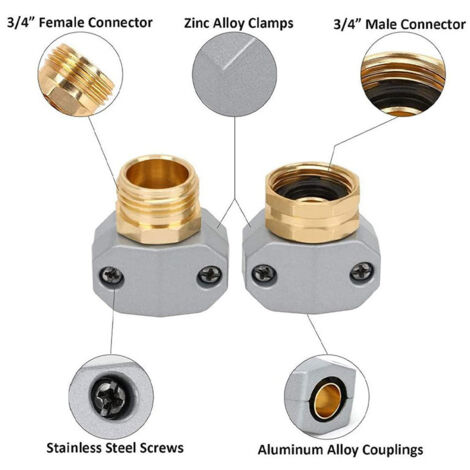 Raccords de réparation pour tuyaux d'arrosage, raccords de réparation robustes pour tuyaux d'arrosage, kits mâles et femelles