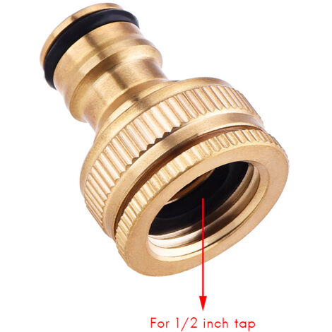 Raccords de robinet 3 pièces - Connexions pour tuyau d'eau 1/2" et 3/4" - Adaptateur en cuivre pour jardin