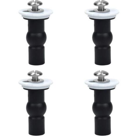 Raccords de siège de toilette, Lot de 4 charnières de siège de toilette Vis Fixations de siège de toilette Écrous supérieurs en caoutchouc expansibles Vis