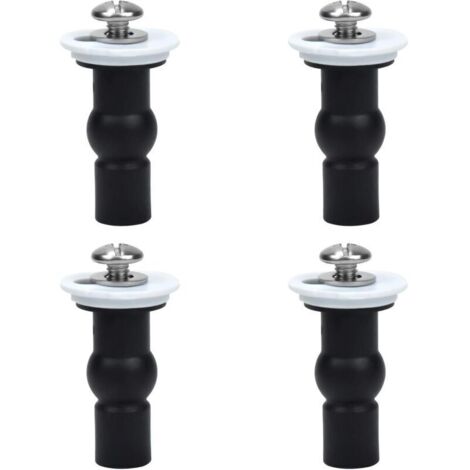 Raccords de siège de toilette, Lot de 4 charnières de siège de toilette Vis Fixations de siège de toilette Écrous supérieurs en caoutchouc expansibles Vis