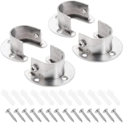 Raccord Intérieur Pour Tringle à Rideaux - Diamètre 25 Mm, Longueur 112 Mm - En Alliage D'aluminium Argenté - Par Pièce