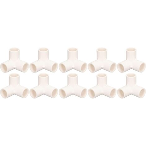 Raccords de tuyauterie à 3 voies Connecteur coudé en plastique PVC 25 mm diamètre intérieur pour conduites d'eau Connexions tente serre meubles 10 pièces Durable haute (Blanche) Blanche -