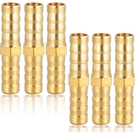 Raccords de tuyauterie en laiton 8 mm (5/16"), 6 pièces, cannelure droite, douille, filetage, connecteur de tuyau