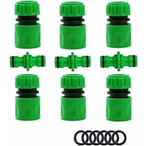 Raccords de tuyaux d'arrosage, accessoires pour tuyaux d'arrosage (6 raccords de tuyaux rapides, 3 bouchons doubles), ensemble de connexion rapide et facile.