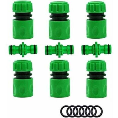 Raccords de tuyaux d'arrosage, accessoires pour tuyaux d'arrosage (6 raccords de tuyaux rapides, 3 bouchons doubles), ensemble de connexion rapide et facile.