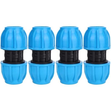 Raccords de tuyaux d'eau droits en plastique PE, 25mm à 25mm, accessoires de connexion de tuyaux en PVC PE PPR, 4 pièces