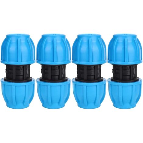 Raccords de tuyaux d'eau droits en plastique PE, 25mm à 25mm, accessoires de connexion de tuyaux en PVC PE PPR, 4 pièces