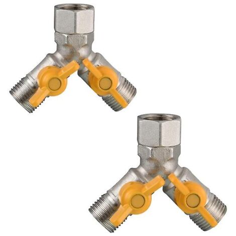 Raccords de vanne 3 voies en laiton G 1/2 Y, ensemble de 2 pièces