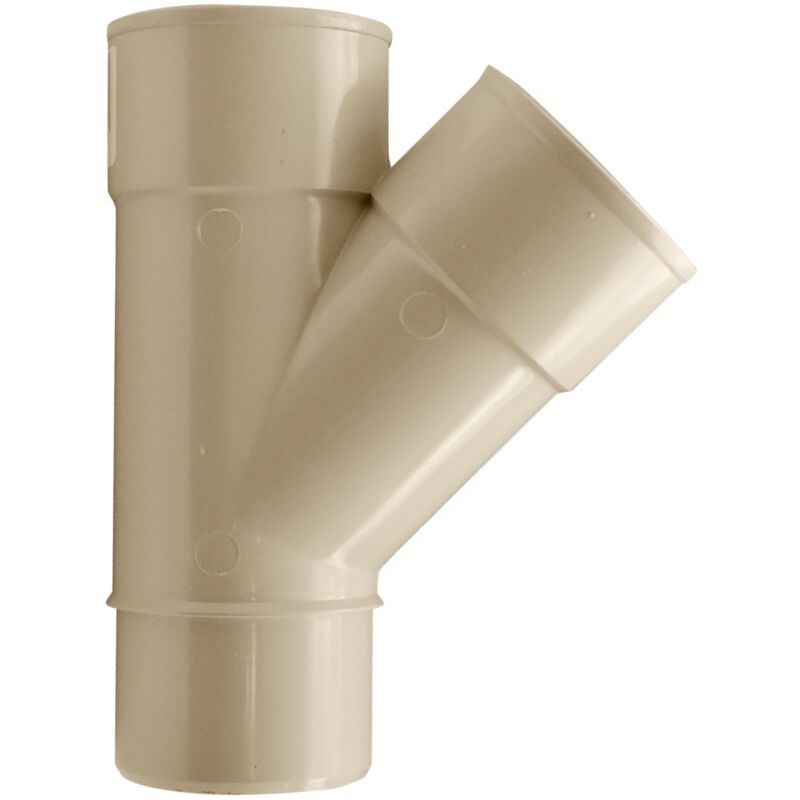 Jardibric - Culotte de Gouttière Profilté Ø80 – Raccord 1 Mâle 2 Femelles – pvc Sable – Division Pluviale