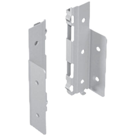 Raccords pour paroi arrière recoupable - Sens : Gauche - Hauteur : 139 mm - Décor : Argent - HETTICH