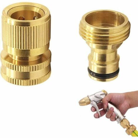 Raccords pour tuyau d'arrosage 3/4", raccords rapides en laiton, raccords mâles et femelles pour robinets, raccords pour tuyaux d'arrosage pour systèmes d'irrigation-AquaForge